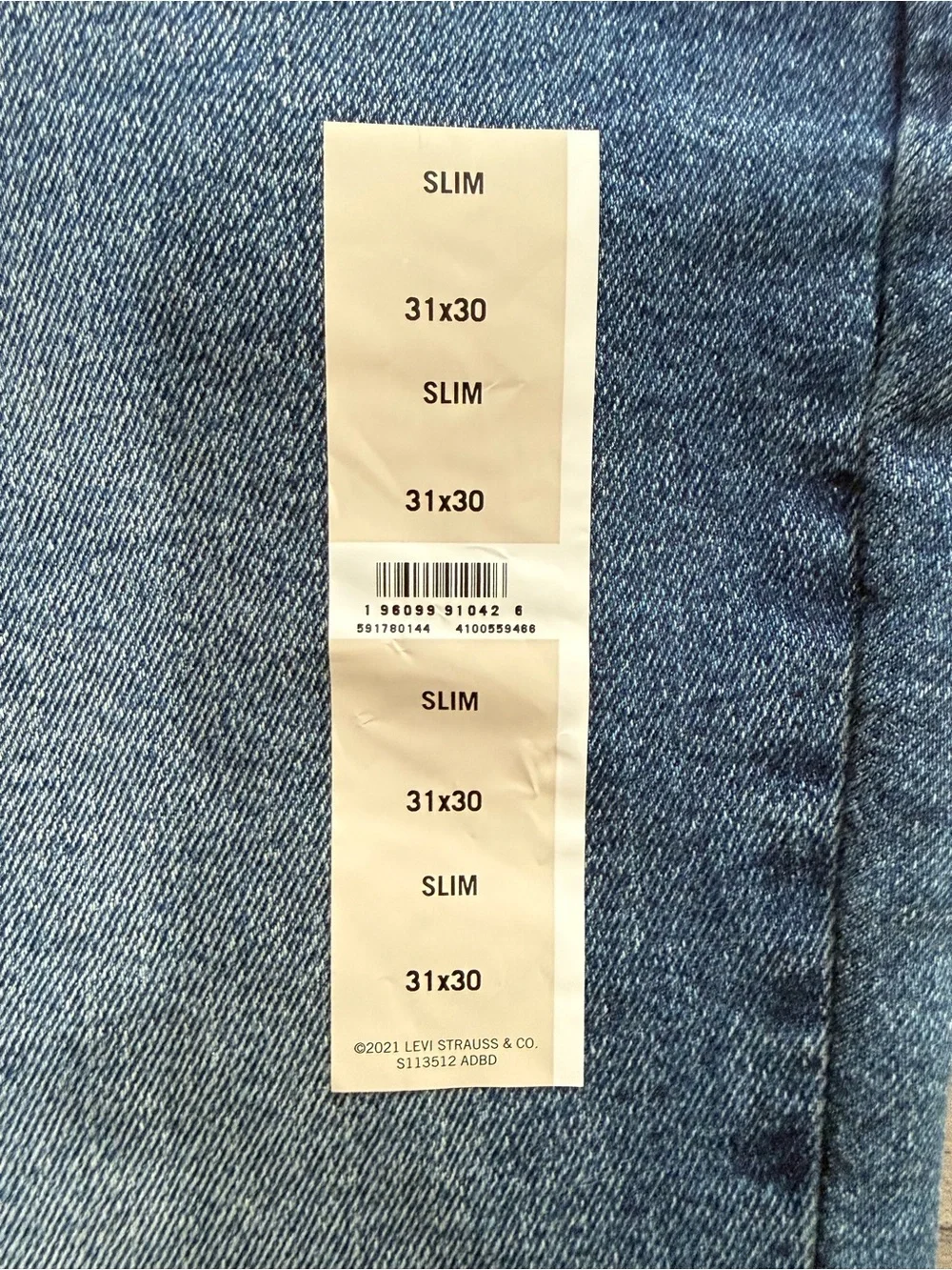 Levi's Slim Blue Washed Denim Jeans
